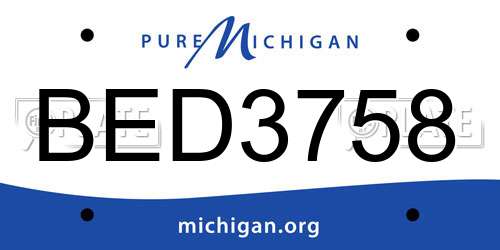 BED3758 Michigan License Plate