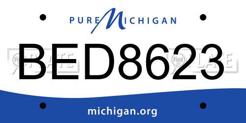 BED8623 Michigan License Plate