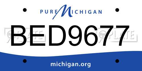 BED9677 Michigan License Plate