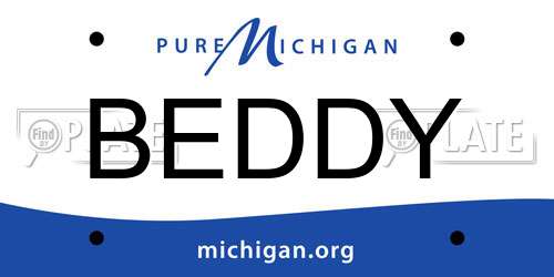 BEDDY Michigan License Plate