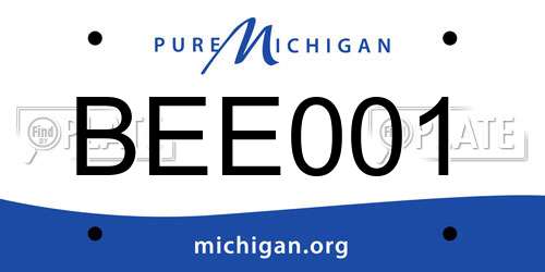 BEE001 Michigan License Plate
