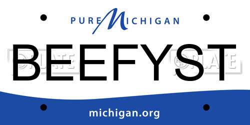 BEEFYST Michigan License Plate