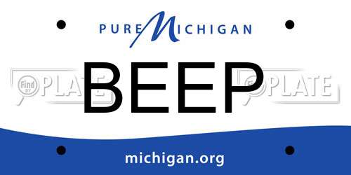 BEEP Michigan License Plate
