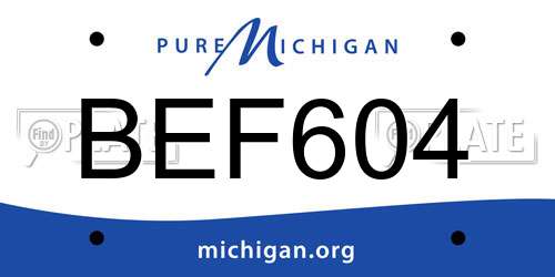 BEF604 Michigan License Plate
