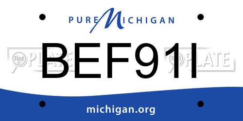 BEF91I Michigan License Plate
