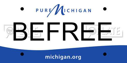 BEFREE Michigan License Plate