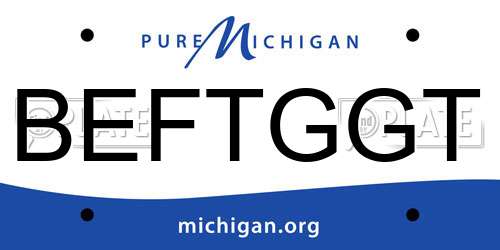 BEFTGGT Michigan License Plate