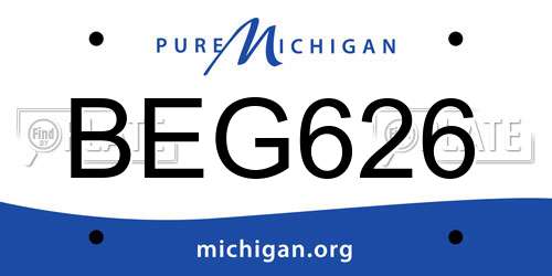BEG626 Michigan License Plate