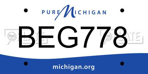 BEG778 Michigan License Plate