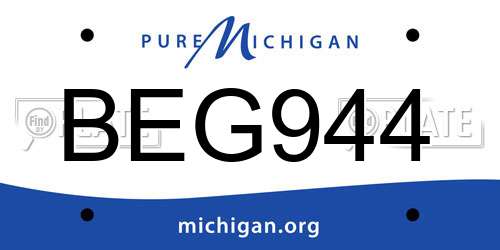 BEG944 Michigan License Plate