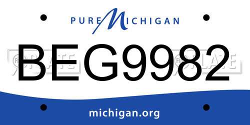 BEG9982 Michigan License Plate
