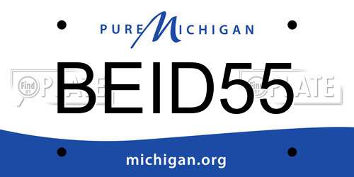 BEID55 Michigan License Plate