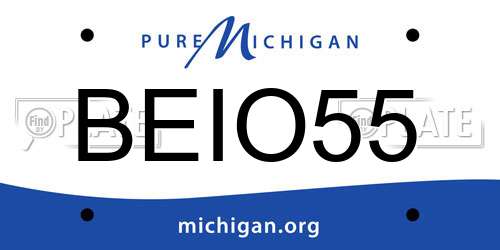 BEIO55 Michigan License Plate