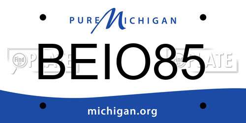 BEIO85 Michigan License Plate