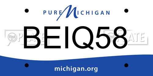 BEIQ58 Michigan License Plate