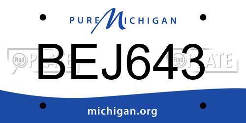 BEJ643 Michigan License Plate