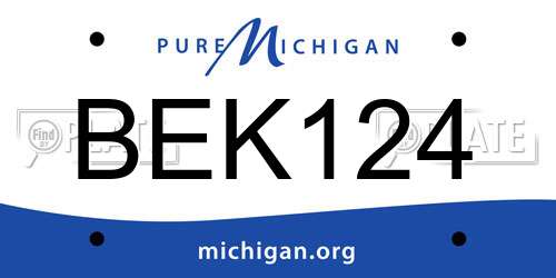 BEK124 Michigan License Plate
