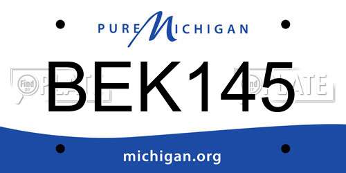 BEK145 Michigan License Plate