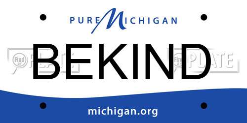 BEKIND Michigan License Plate