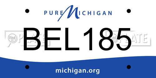 BEL185 Michigan License Plate