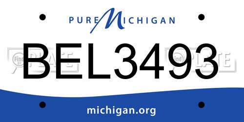 BEL3493 Michigan License Plate