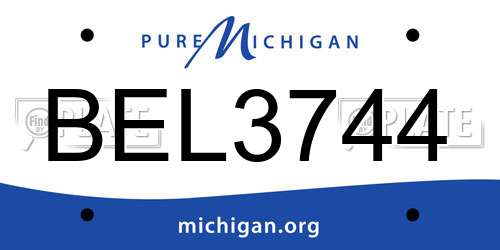 BEL3744 Michigan License Plate