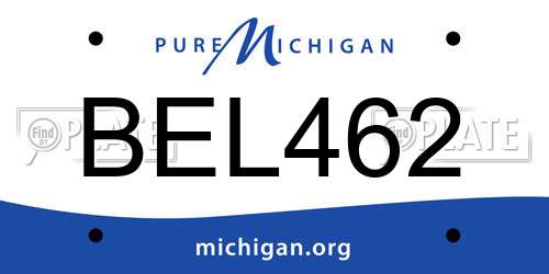 BEL462 Michigan License Plate