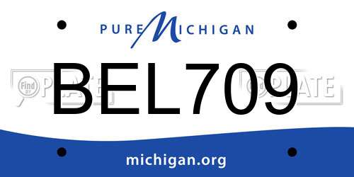 BEL709 Michigan License Plate