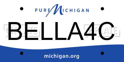 BELLA4C Michigan License Plate