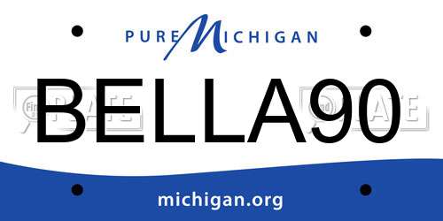 BELLA90 Michigan License Plate