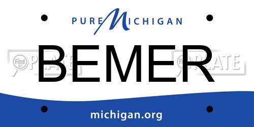BEMER Michigan License Plate