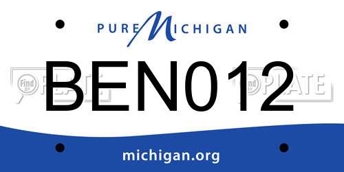 BEN012 Michigan License Plate