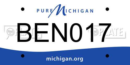 BEN017 Michigan License Plate