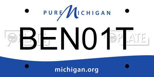 BEN01T Michigan License Plate