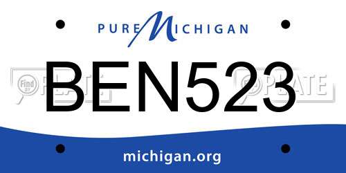 BEN523 Michigan License Plate