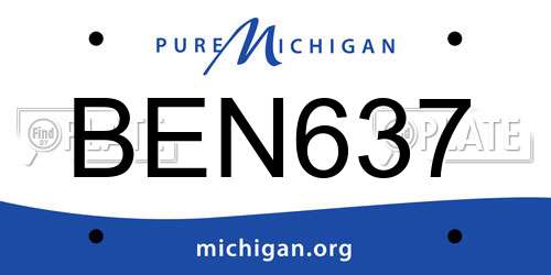 BEN637 Michigan License Plate