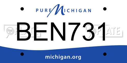 BEN731 Michigan License Plate