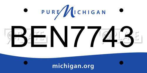 BEN7743 Michigan License Plate