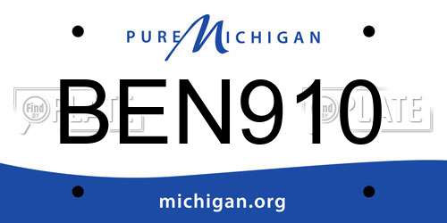 BEN910 Michigan License Plate