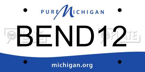 BEND12 Michigan License Plate