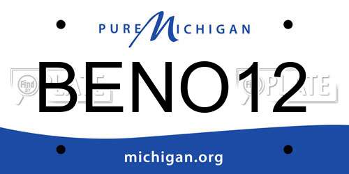 BENO12 Michigan License Plate