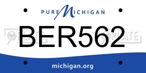 BER562 Michigan License Plate