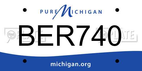 BER740 Michigan License Plate