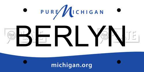BERLYN Michigan License Plate