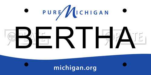BERTHA Michigan License Plate