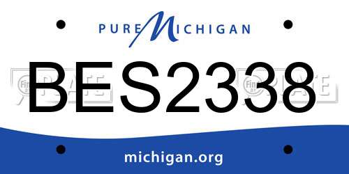BES2338 Michigan License Plate