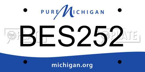BES252 Michigan License Plate