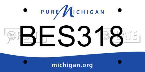 BES318 Michigan License Plate