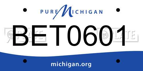 BET0601 Michigan License Plate