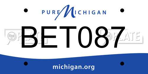 BET087 Michigan License Plate